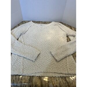 Iknit Y2K Sweater Womens Size M Oatmeal Round Neck Soft Popcorn  Knit Preppy